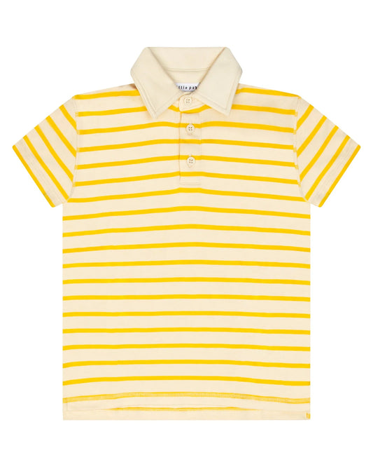 Yellow/Ivory Wide Striped Boys Polo