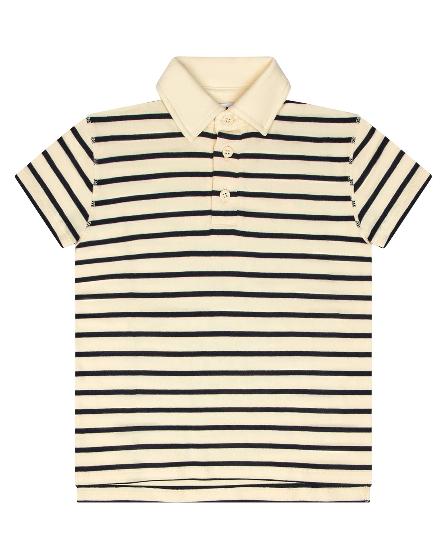 Navy/Ivory Wide Striped Boys Polo