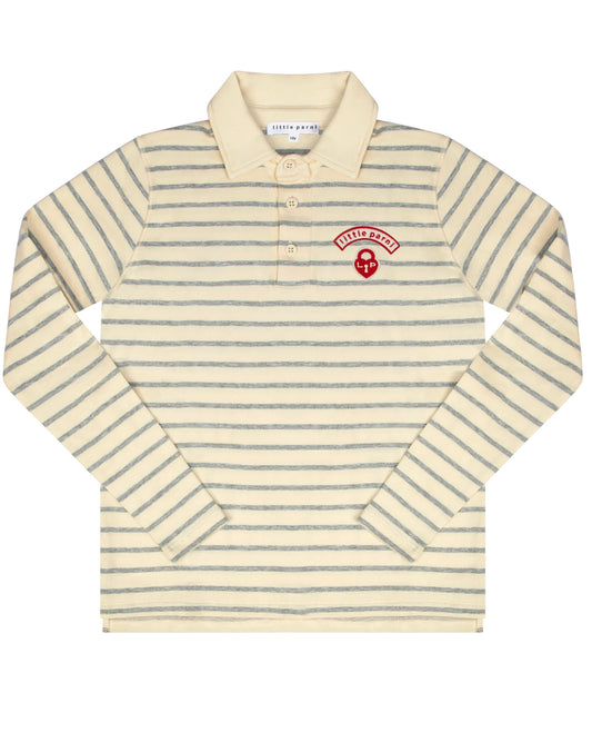 Classic Striped Teen Polo Grey/Ivory