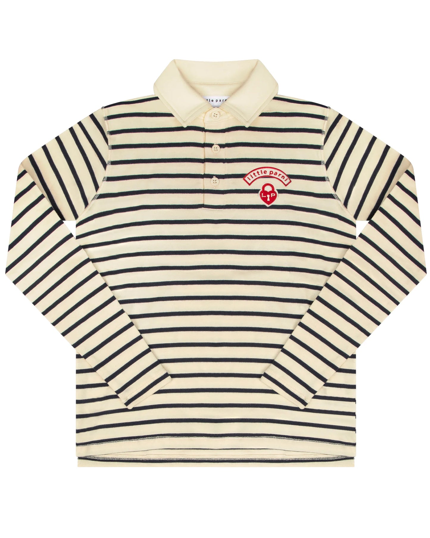 Classic Striped Teen Polo Navy/Ivory