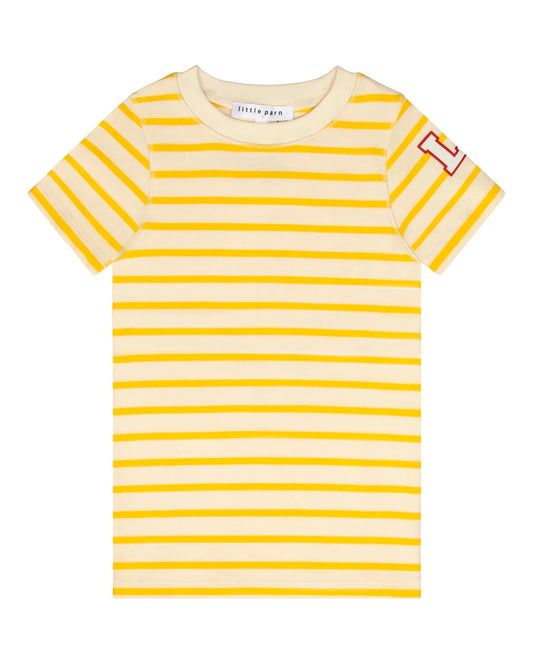 Classic Striped Short Sleeve Tee- Yellow/Ivory