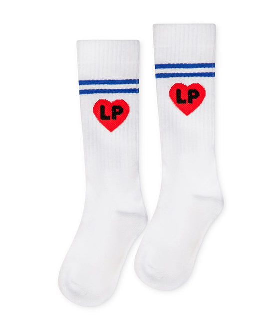 White/Royal Blue LP Knee Socks
