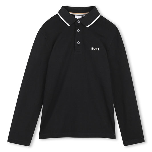 Black Long Sleeve Polo