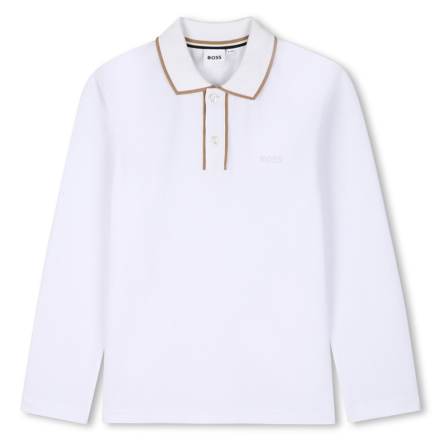 White Long Sleeve Polo