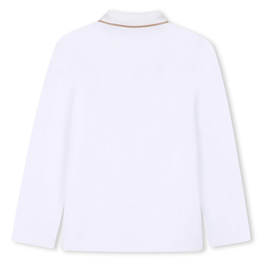 White Long Sleeve Polo