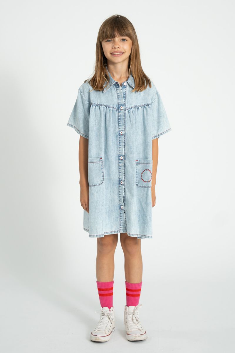 Short Dress Blue Light Denim