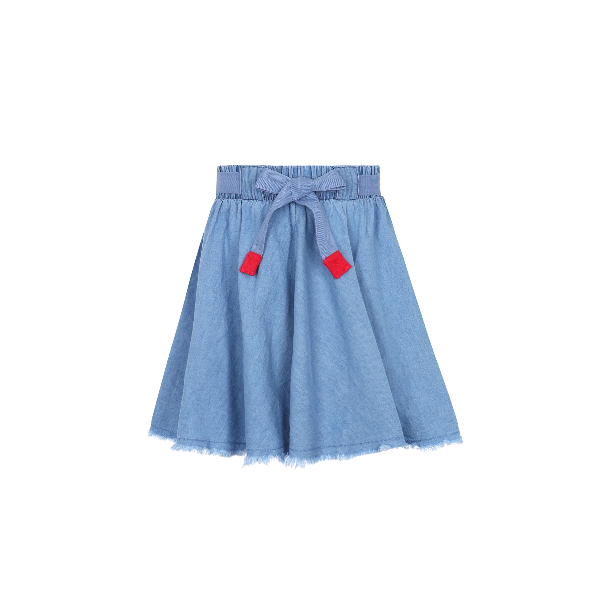 Little Parni Light Blue Denim short Skirt w. Drawstring – bubblegumkids