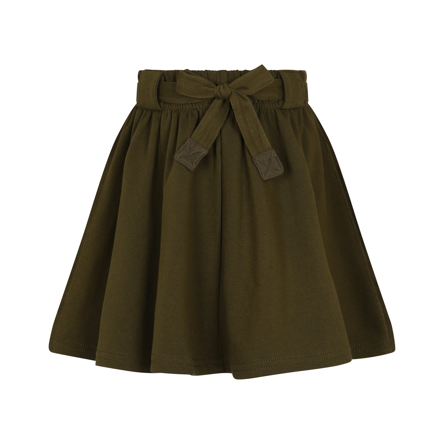 Green Short Skirt with Drawstring