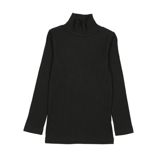 Black Ribbed Mockneck - For Robe