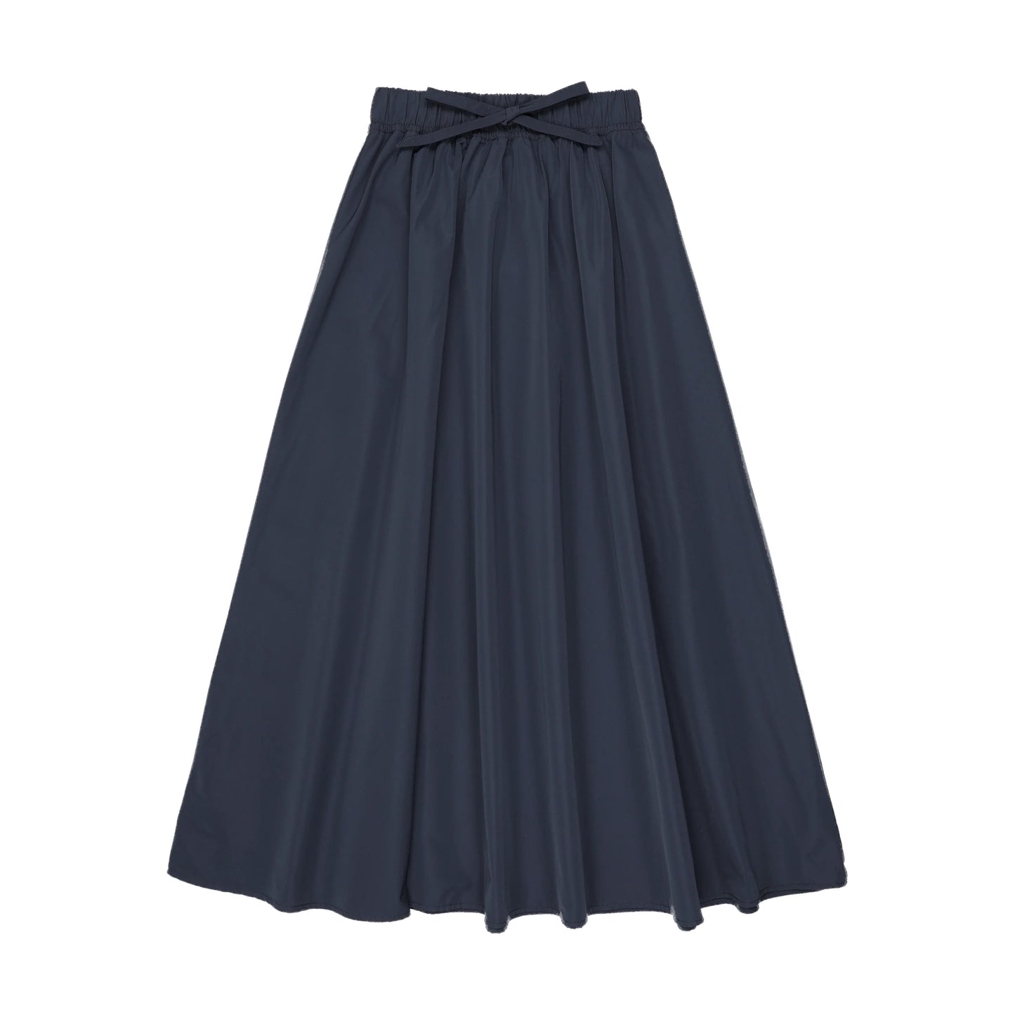 Maxi Taffeta Drawstring Skirt- Navy