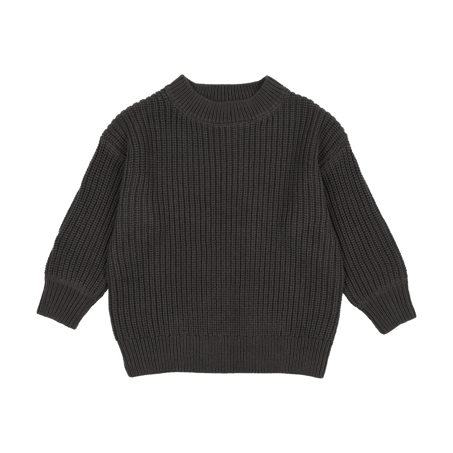 Fisherman Ribbed Sweater- Grey