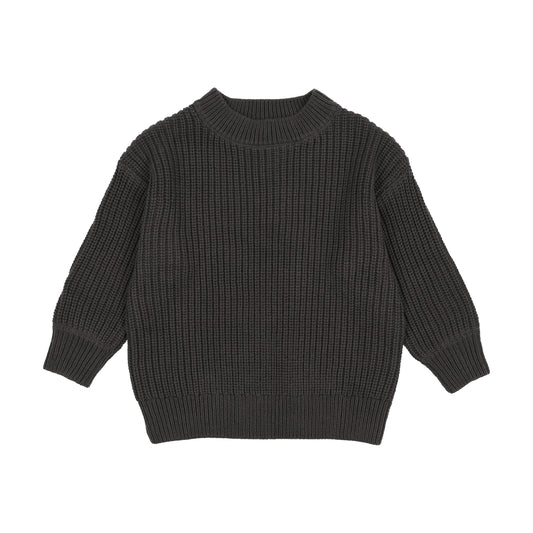 Fisherman Ribbed Sweater- Grey