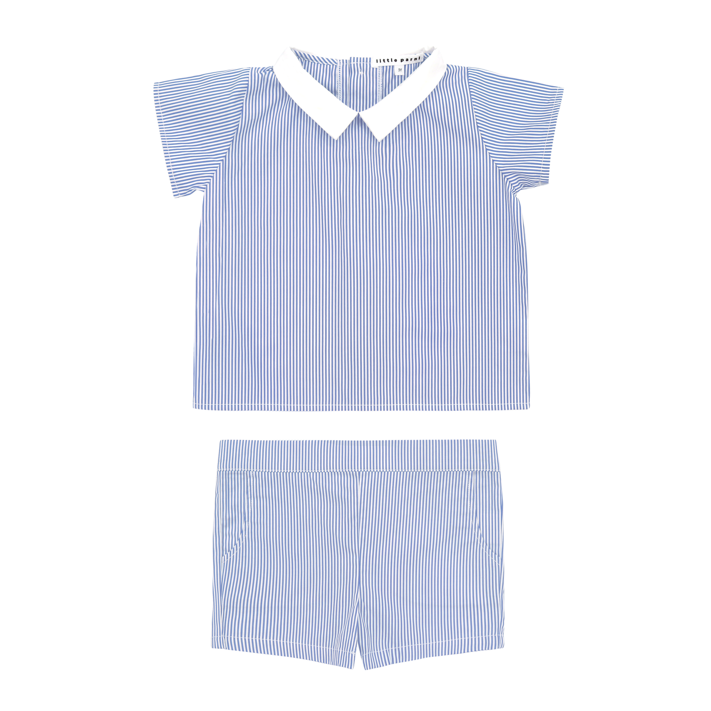 Baby 2 Piece Shorts Set Blue Stripe