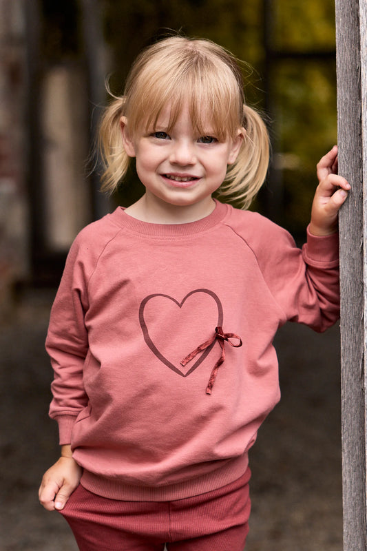Girls Sweatshirt – Pink – Heart & Star