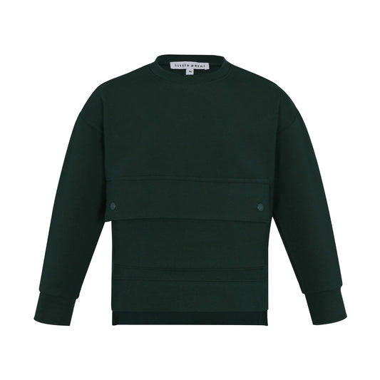 Boys Center Pocket Sweatshirt- Green