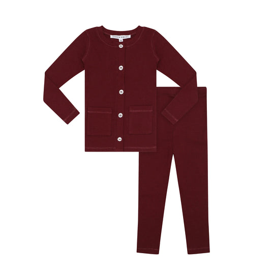 Toddler Rhinestone Set- Burgundy