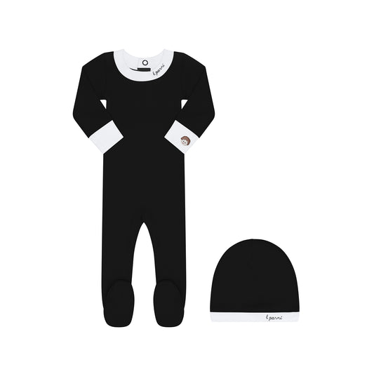 Boys Black Baby Footie