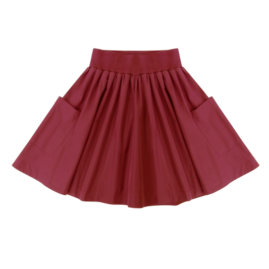 Burgundy Taffeta Skirt
