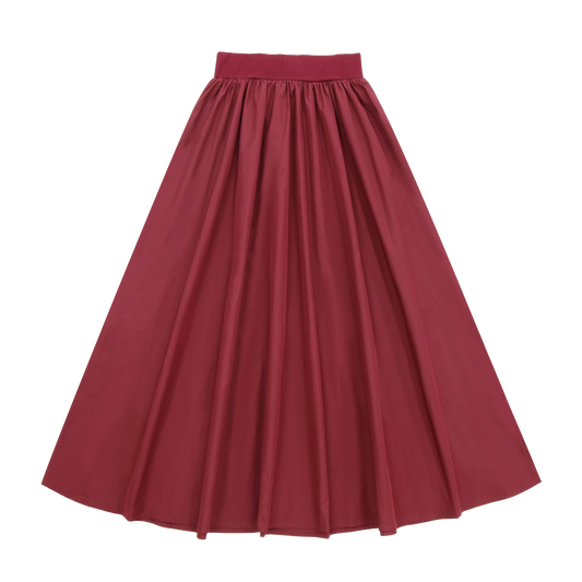 Burgundy Teen Taffeta Skirt