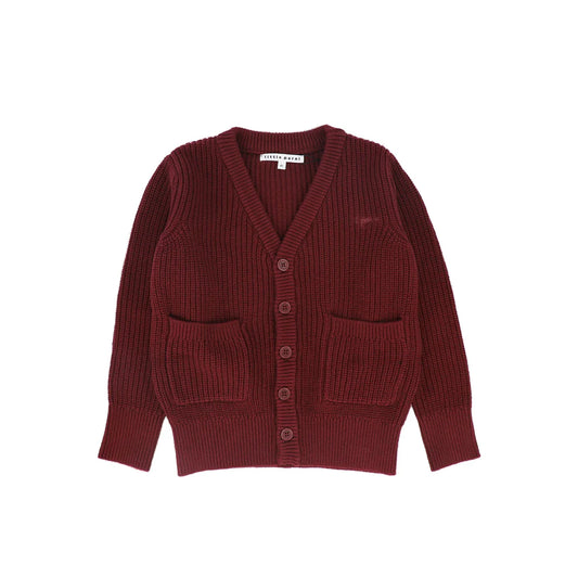 Burgundy Boys Cardigan without Patches