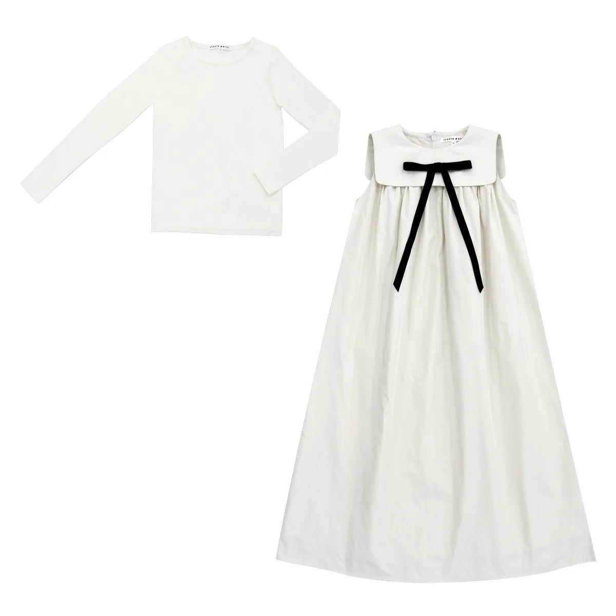 Ivory Taffeta Maxi Bow Jumper