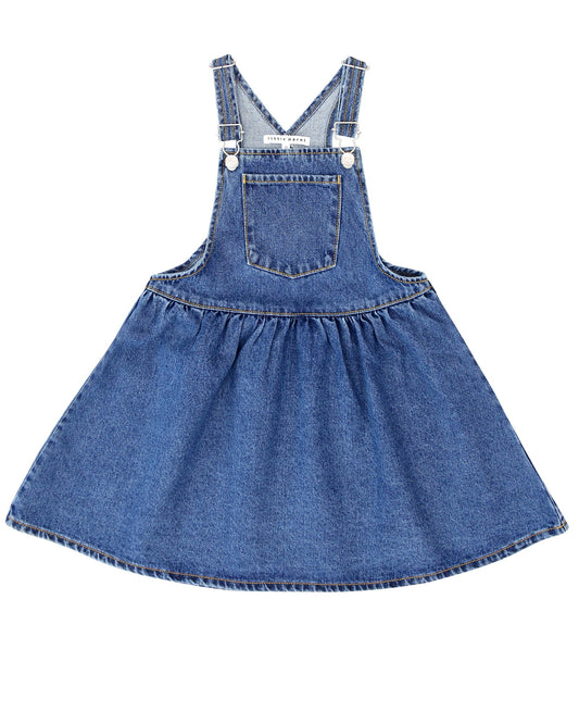 Denim Pinafore Dress- Blue Denim