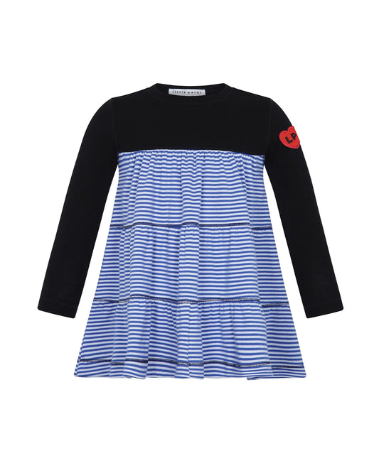 Royal Blue/White Varsity Tiered Dress
