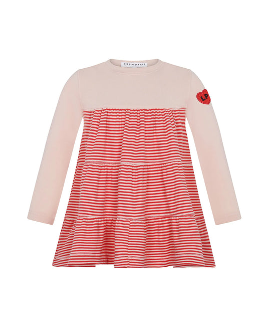 Coral/Pink Varsity Tiered Dress