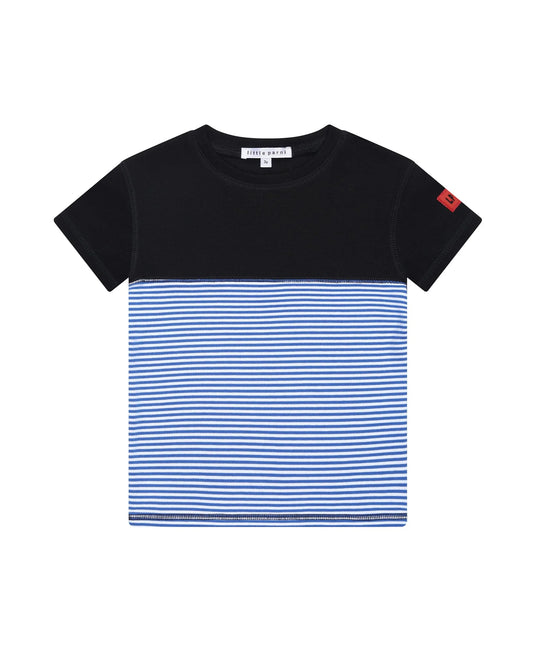 Royal Blue/White Striped Boys Crewneck Tshirt