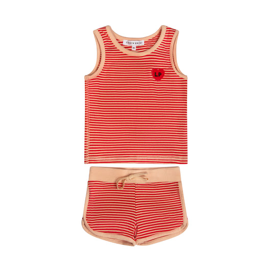 Coral/Pink Striped Tank Set