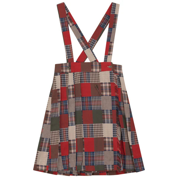 PATCH PLAID SKIRT GREEN