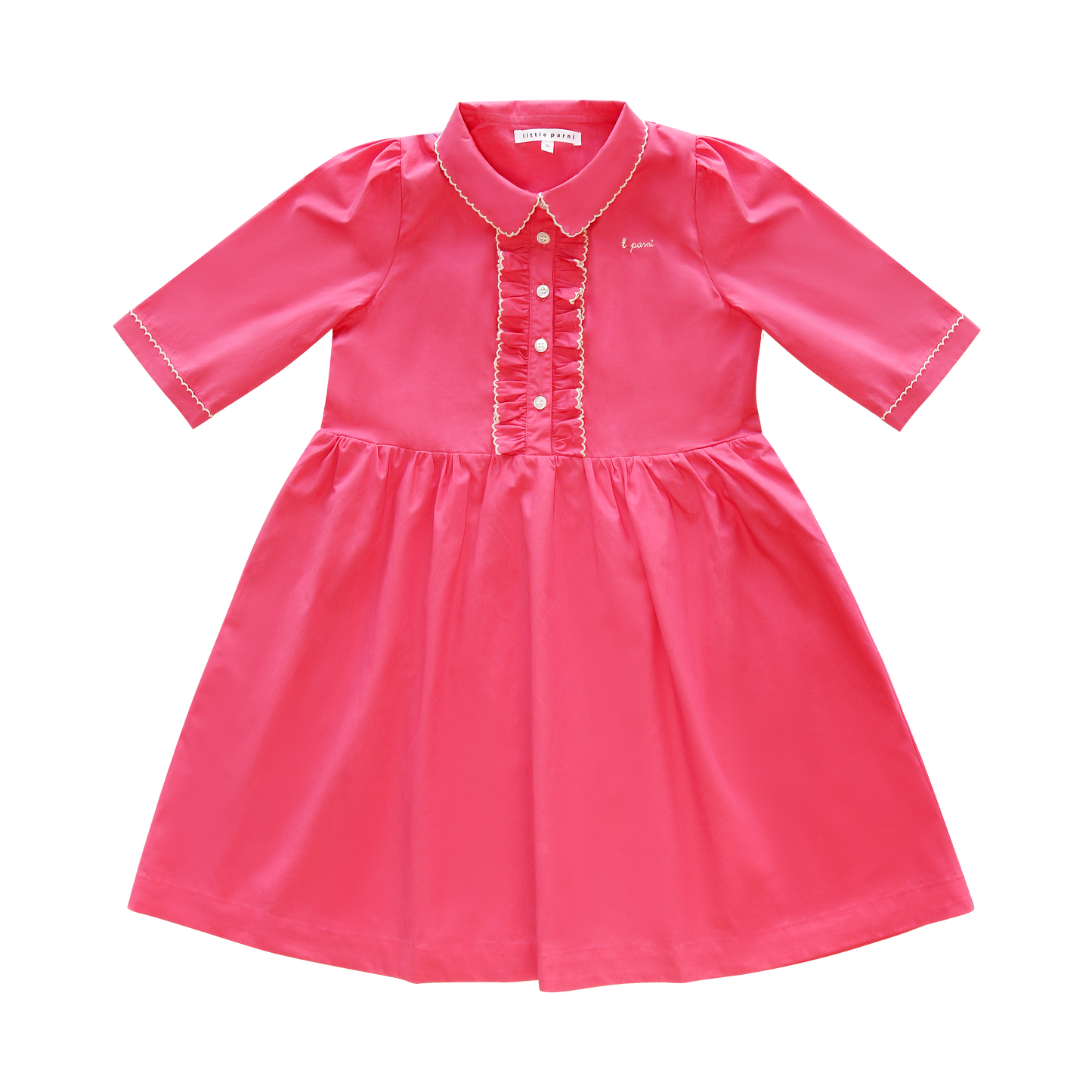 Pink Pico Dress - Long Sleeves
