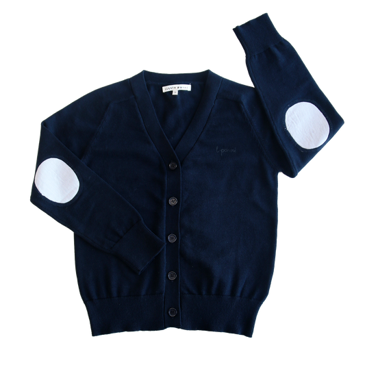 Boys Patch Cardigan- Navy Blue