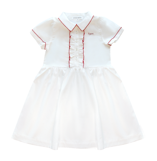 White Pico Dress - Short Sleeves