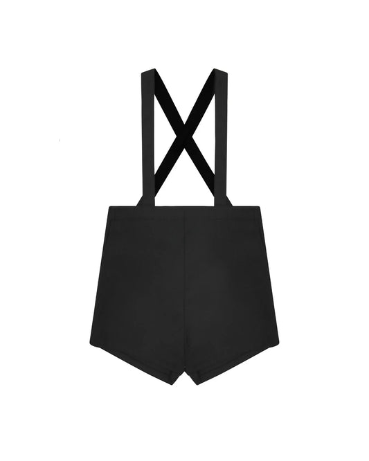 Boys Suspender Shorts - Black