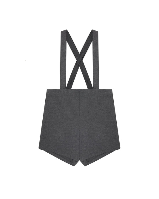 Boys Suspender Shorts - Grey