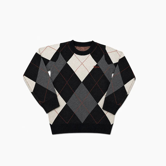 Boys Argyle Sweater - Black