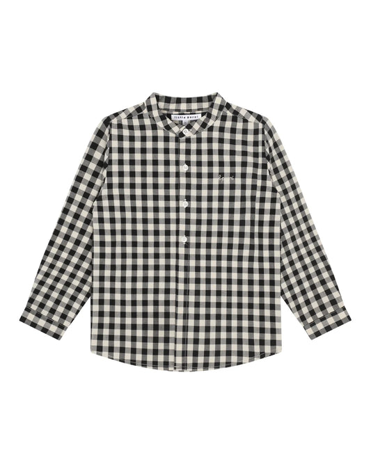 Patterned Boy's Shirt - Black