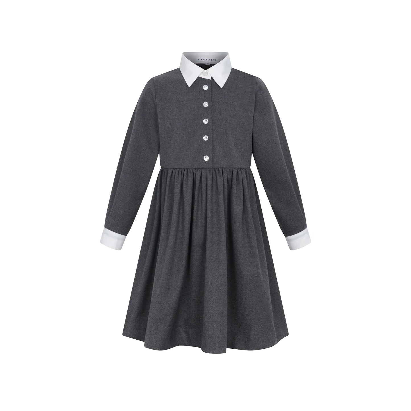 White Collared Dress - Grey
