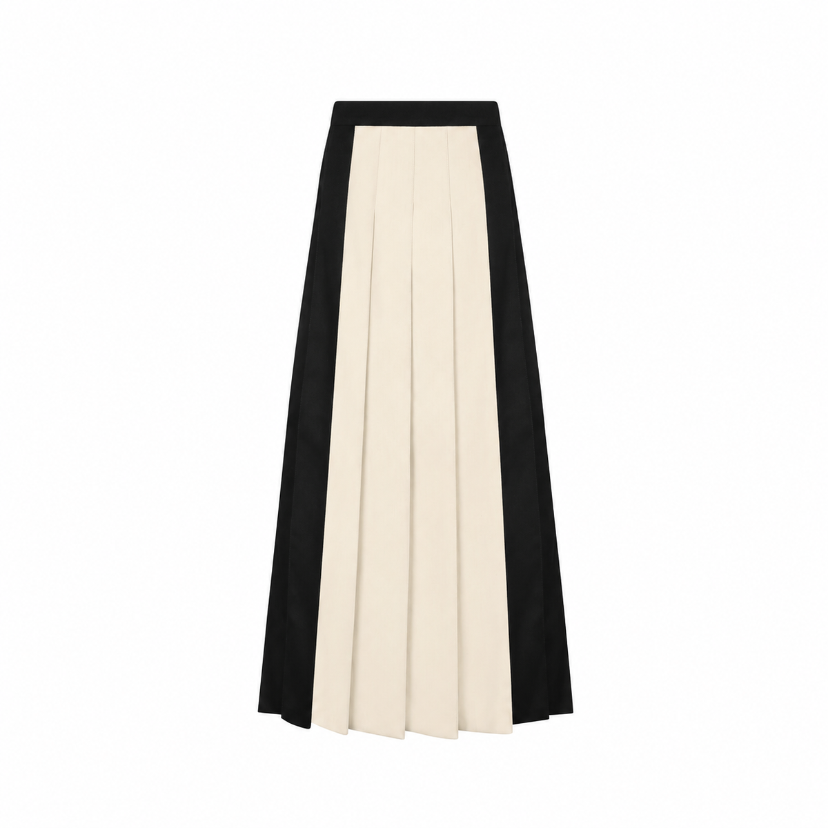 Teen's Two-tone Pleated Maxi Skirt- Black