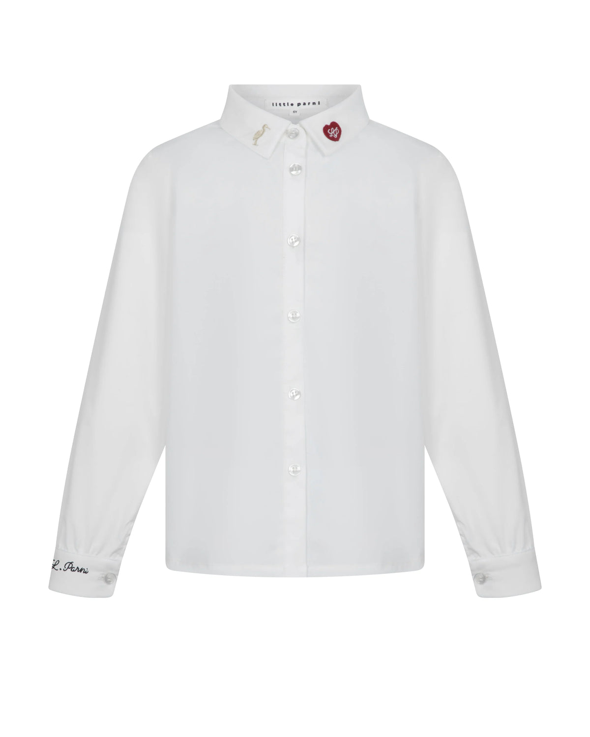 Girl's Elegant Embroidered Shirt - White