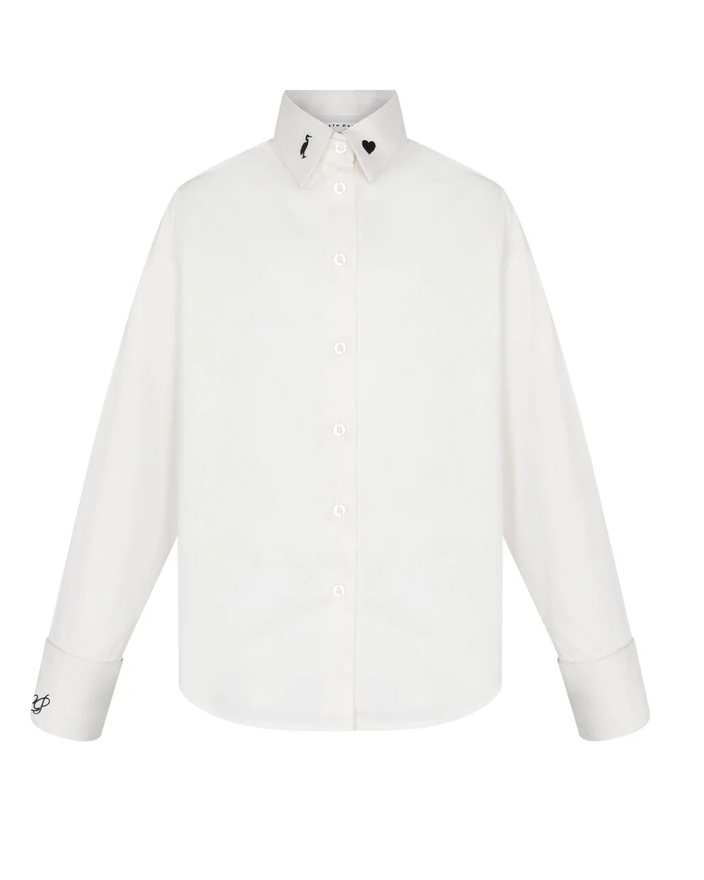 Teen's Elegant Embroidered Shirt - White/Black