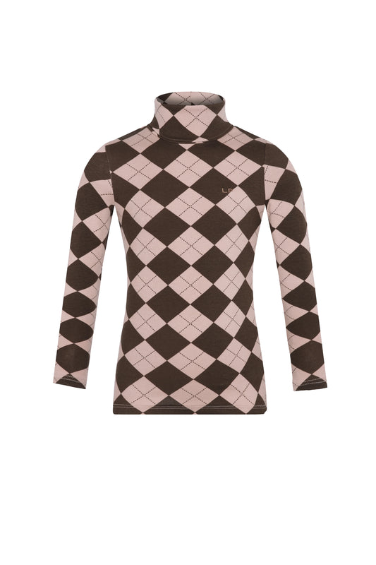 Casual Argyle Tneck - Brown