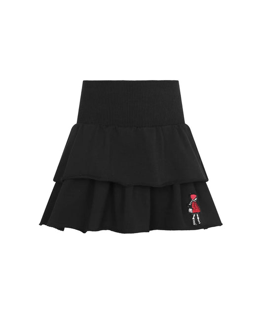 Lp Doll Patch Tiered Skirt - Black
