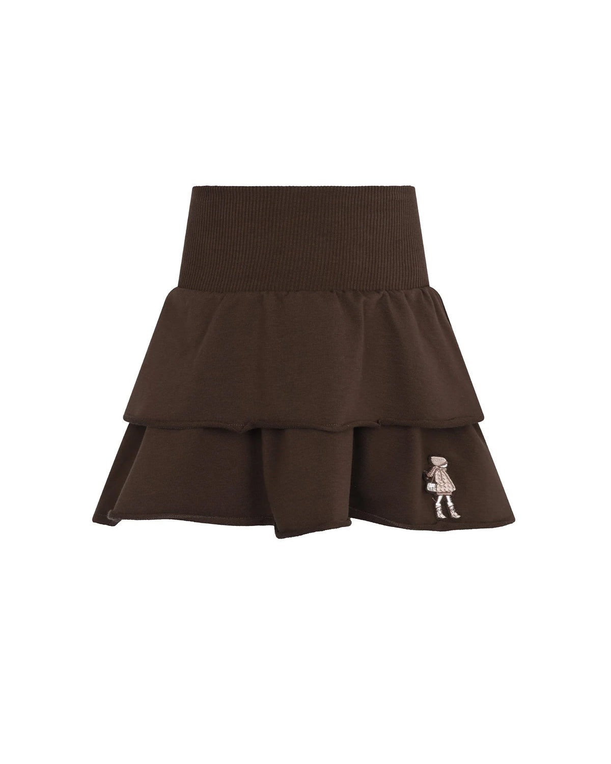Lp Doll Patch Tiered Skirt - Brown