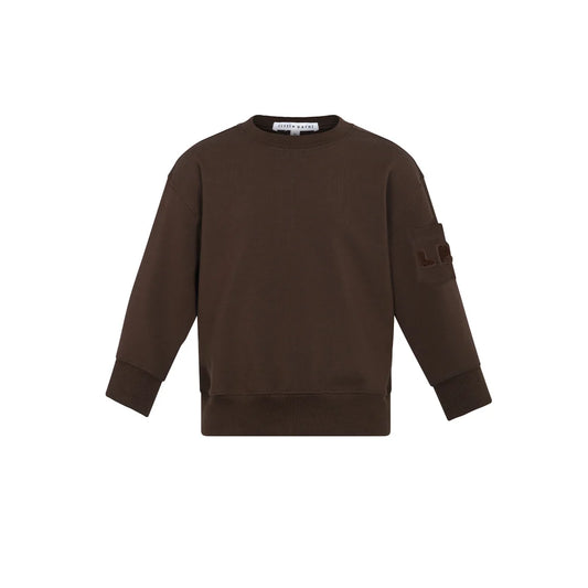 Boy's Pocket Sleeve Sweatshirt - Brown
