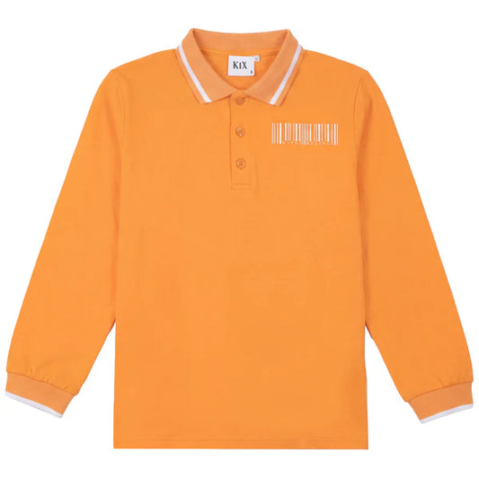 Barcode Print LS Polo- Orange