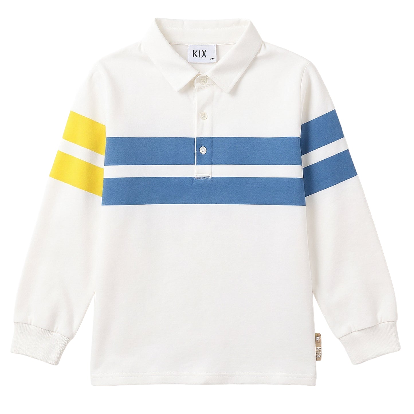 Color Block Stripe Long Sleeve Polo