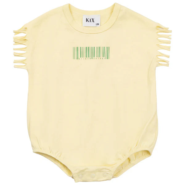 Barcode Print Romper- Yellow
