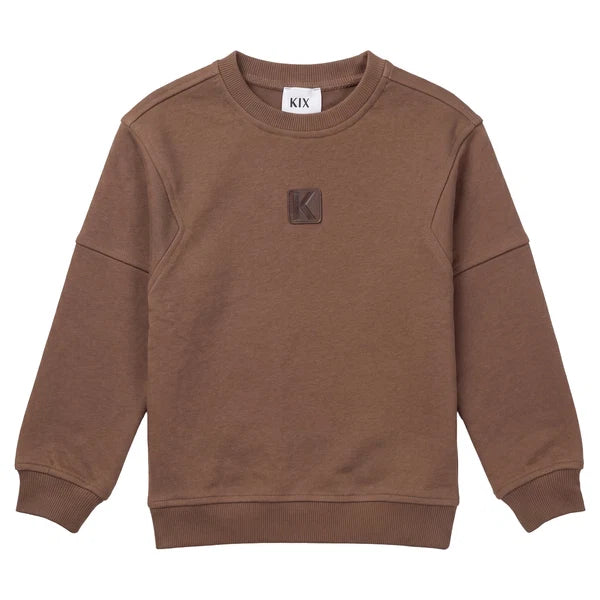 Drop Shoulder Sweatshirt - Brown